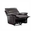 DHP Miller Recliner with Dual USB Port in Faux Leather in Dark Brown