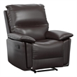 DHP Miller Recliner with Dual USB Port in Faux Leather in Dark Brown