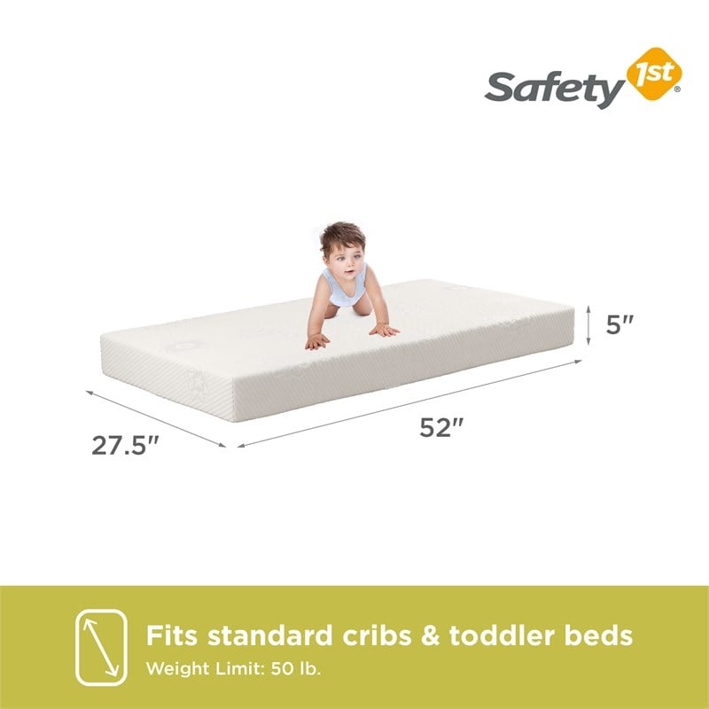Safety 1st Precious Angel Supreme Firm Baby Crib & Toddler Mattress in White