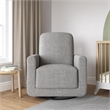 Baby Relax Step Swivel Accent Chair with USB Charger in Light Gray Linen