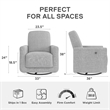 Baby Relax Step Swivel Accent Chair with USB Charger in Light Gray Linen