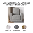 Baby Relax Step Swivel Accent Chair with USB Charger in Light Gray Linen