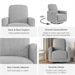 Baby Relax Step Swivel Accent Chair with USB Charger in Light Gray Linen