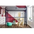 Your Zone Brittain Twin Metal Loft Bed in Navy Blue