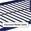 Your Zone Brittain Twin Metal Loft Bed in Navy Blue