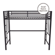 Your Zone Brittain Twin Metal Loft Bed in Navy Blue