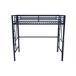 Your Zone Brittain Twin Metal Loft Bed in Navy Blue