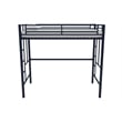Your Zone Brittain Twin Metal Loft Bed in Navy Blue