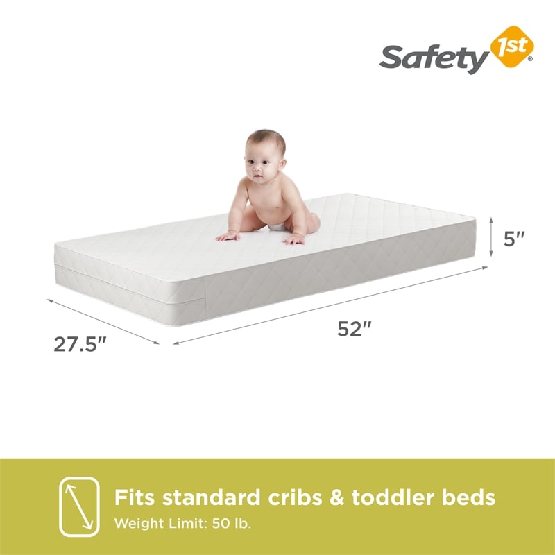 Safety 1st Cozy Snuggles Deluxe Dual 2-in-1 Baby Crib & Toddler Mattress