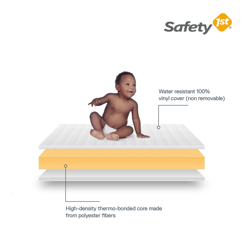 Safety 1st Cozy Snuggles Standard Firm Baby Crib & Toddler Bed Mattress in White