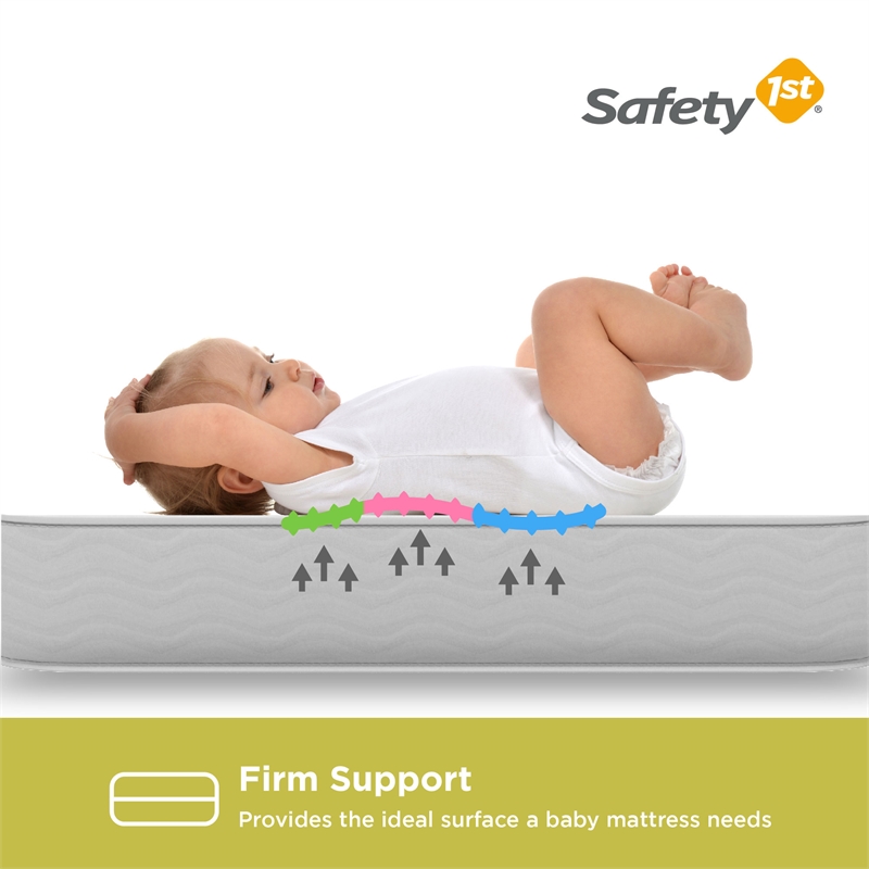 Safety 1st Cozy Snuggles Standard Firm Baby Crib & Toddler Bed Mattress in White