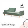 Mr. Kate Stella Vintage Convertible Sofa Bed Futon in Teal Velvet