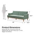 Mr. Kate Stella Vintage Convertible Sofa Bed Futon in Teal Velvet