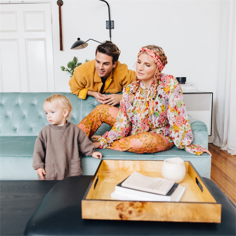 Mr. Kate Stella Vintage Convertible Sofa Bed Futon in Teal Velvet