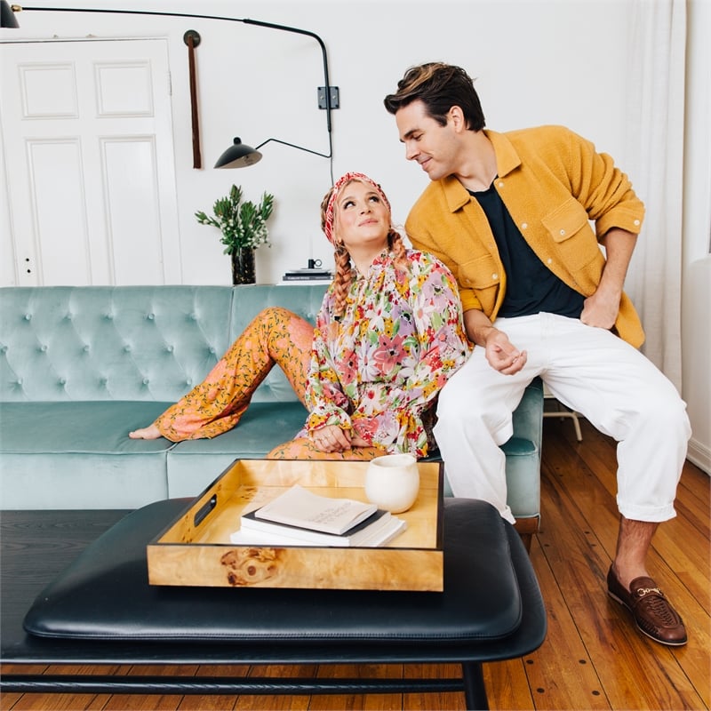 Mr. Kate Stella Vintage Convertible Sofa Bed Futon in Teal Velvet