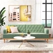 Mr. Kate Stella Vintage Convertible Sofa Bed Futon in Teal Velvet