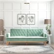 Mr. Kate Stella Vintage Convertible Sofa Bed Futon in Teal Velvet