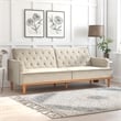 Mr. Kate Stella Vintage Convertible Sofa Bed Futon in Tan Linen
