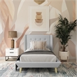 DHP Lilya Twin Upholstered Platform Bed w/ Wood Slat Support in Light Gray Linen