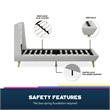 DHP Lilya Twin Upholstered Platform Bed w/ Wood Slat Support in Light Gray Linen
