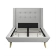 DHP Lilya Twin Upholstered Platform Bed w/ Wood Slat Support in Light Gray Linen