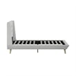 DHP Lilya Twin Upholstered Platform Bed w/ Wood Slat Support in Light Gray Linen