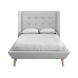 DHP Lilya Twin Upholstered Platform Bed w/ Wood Slat Support in Light Gray Linen