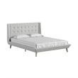 DHP Lilya Full Upholstered Platform Bed w/ Wood Slat Support in Light Gray Linen