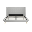 DHP Lilya Full Upholstered Platform Bed w/ Wood Slat Support in Light Gray Linen