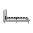 DHP Lilya Full Upholstered Platform Bed w/ Wood Slat Support in Light Gray Linen