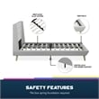 DHP Lilya Queen Upholstered Platform Bed w/Wood Slat Support in Light Gray Linen