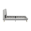 DHP Lilya Queen Upholstered Platform Bed w/Wood Slat Support in Light Gray Linen