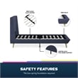 DHP Lilya Twin Upholstered Platform Bed w/ Wood Slat Support in Blue Linen