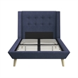 DHP Lilya Twin Upholstered Platform Bed w/ Wood Slat Support in Blue Linen