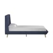 DHP Lilya Twin Upholstered Platform Bed w/ Wood Slat Support in Blue Linen