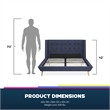 DHP Lilya Full Upholstered Platform Bed w/ Wood Slat Support in Blue Linen