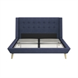 DHP Lilya Full Upholstered Platform Bed w/ Wood Slat Support in Blue Linen