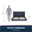 DHP Lilya Queen Upholstered Platform Bed w/ Wood Slat Support in Blue Linen