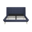 DHP Lilya Queen Upholstered Platform Bed w/ Wood Slat Support in Blue Linen