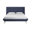 DHP Lilya Queen Upholstered Platform Bed w/ Wood Slat Support in Blue Linen