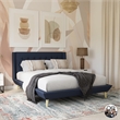 DHP Lilya Queen Upholstered Platform Bed w/ Wood Slat Support in Blue Linen