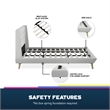 DHP Lilya King Upholstered Platform Bed w/ Wood Slat Support in Light Gray Linen