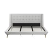 DHP Lilya King Upholstered Platform Bed w/ Wood Slat Support in Light Gray Linen