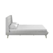 DHP Lilya King Upholstered Platform Bed w/ Wood Slat Support in Light Gray Linen