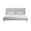 DHP Lilya King Upholstered Platform Bed w/ Wood Slat Support in Light Gray Linen