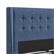 DHP Lilya King Upholstered Platform Bed w/ Wood Slat Support in Blue Linen