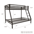 Mainstays Premium Twin over Full Metal Bunk Bed in Black