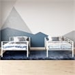 Mainstays Convertible Twin over Twin Metal Bunk Bed in Off White