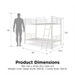 Mainstays Convertible Twin over Twin Metal Bunk Bed in Off White