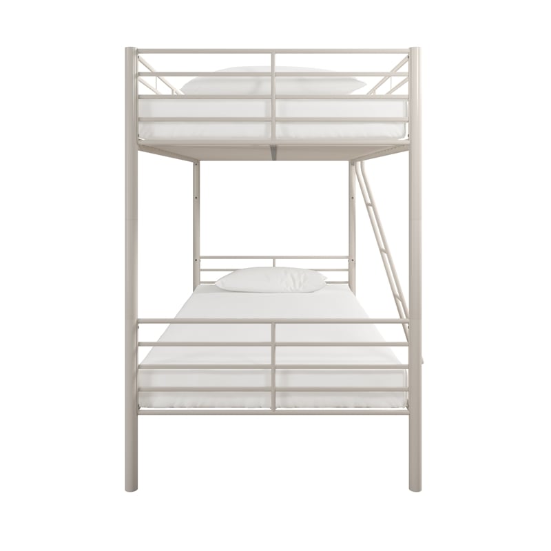 Mainstays Convertible Twin over Twin Metal Bunk Bed in Off White